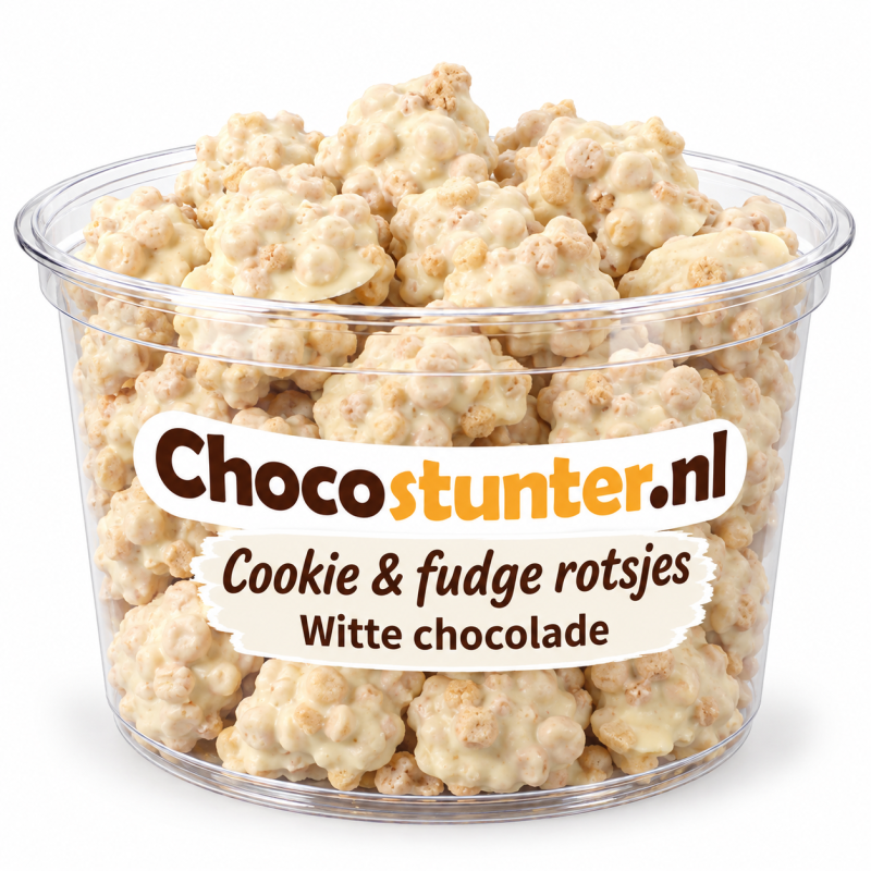 Cookie&Fudge Rotsjes wit 200gr