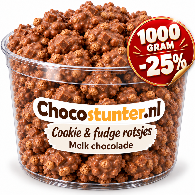 Cookie&Fudge rotsjes melk 1000gr *25% Korting