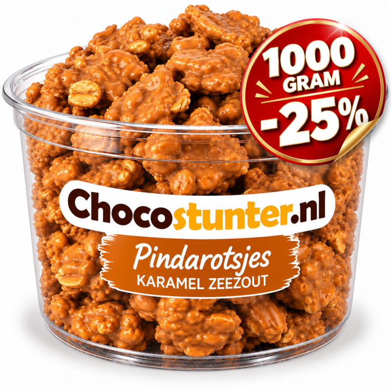 Pindarotsjes karamel zeezout 1000gr *25% Korting